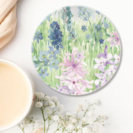 Blåfärgad Lila Flower Meadow på berget Underlägg