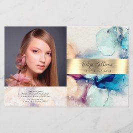 Blåfärgad Lila guld-folie, bifold brochyr