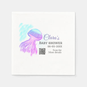 Blåfärgad lila pastelljellyfish baby showe pappersservett