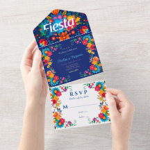 Blåfärgad mexikansk fiesta Bröllop Firande