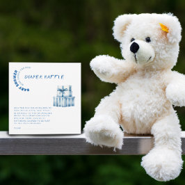 Blåfärgad minimalistisk babyduschpojke tilläggskort