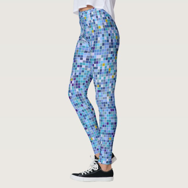 Blåfärgad mosaik leggings (Vänster)