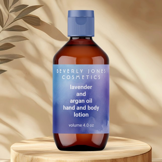 Blåfärgad och Lila kosmetika för flaska Fraktsedel (Skapare uppladdad)