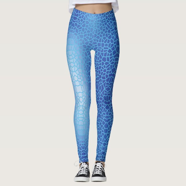 Blåfärgad övertoning Net Mönster 01 Leggings (Framsida)