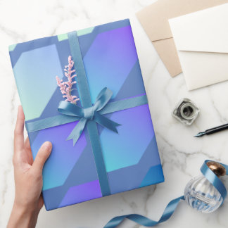 Blåfärgad övertoningshexagon Skriv ut Presentpapper