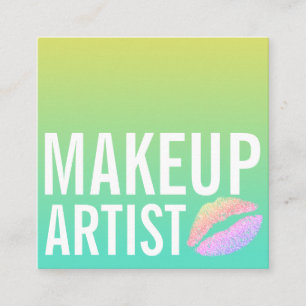 Blåfärgad övertoningsskönhet i modern gult gr fyrkantigt visitkort