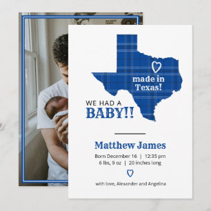 Blåfärgad papp tillverkad i Texas Lodrät Photo Meddelande