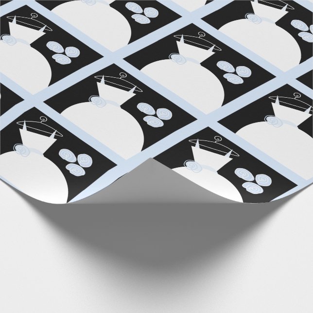 Blåfärgad pastel från bröllop presentpapper (Hörn)