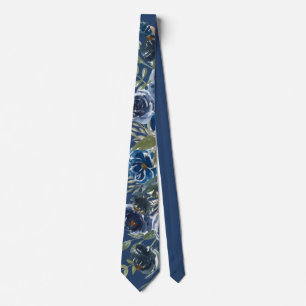 Blåfärgad Peony Flower Groom Bröllop Slips