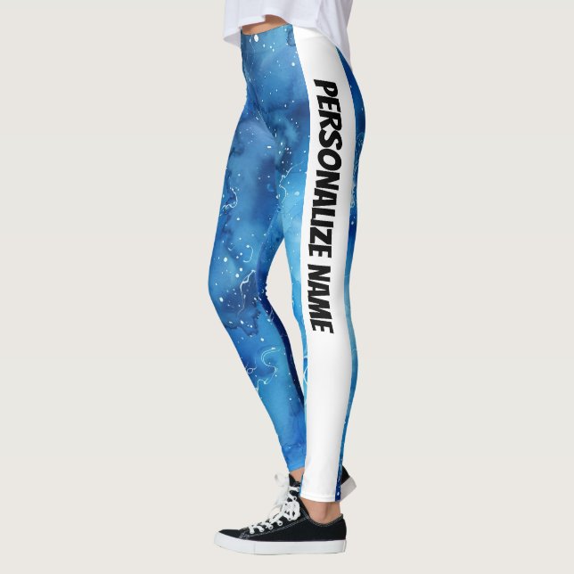 Blåfärgad PERSONALISERING Leggings (Vänster)