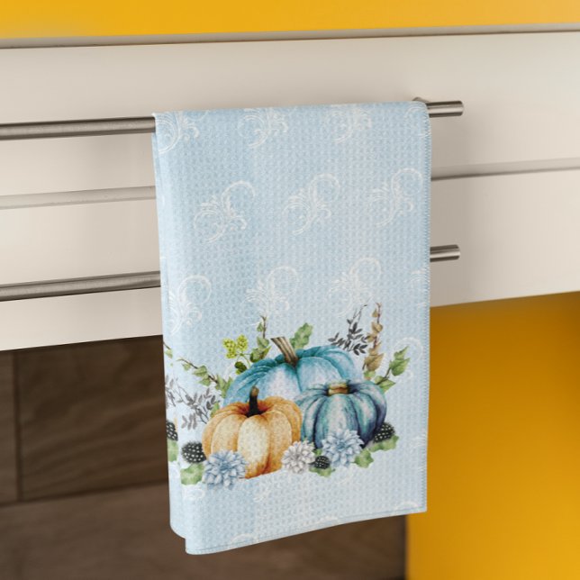 Blåfärgad Pumpkin Fall Autumn Kitchen Towel Kökshandduk (Skapare uppladdad)