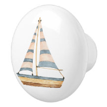 Blåfärgad Rand-segelbåt