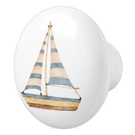 Blåfärgad Rand-segelbåt Knopp