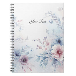 Blåfärgad Rosa-Blommigt - bärbar dator Anteckningsbok
