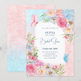 Blåfärgad rosa - möhippa - dusch inbjudningar