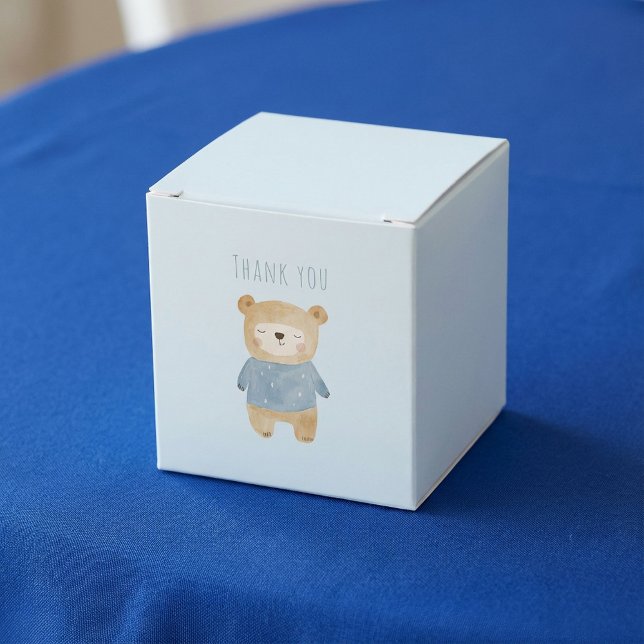 Blåfärgad, söt björn... presentaskar (Blue Watercolor cute bear it's a boy Favor Boxes.)