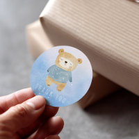 Blåfärgad stil söt drömmande Bear Tack