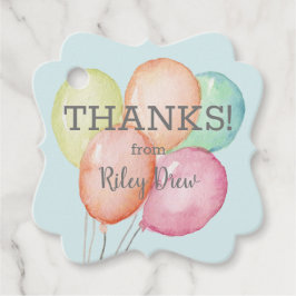 Blåfärgad tack-färgbubblor gåvor etiketter