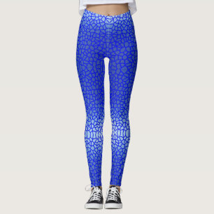 Blåfärgad toning Net Mönster 01 Blue Linjer Leggings