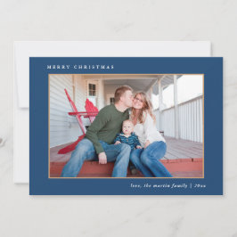 Blåfärgad utskrift av God jul med färgad utskrift Julkort