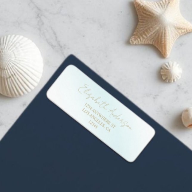 Blåfärgad våg Bröllop Returadress Returadress Etikett (Skapare uppladdad)