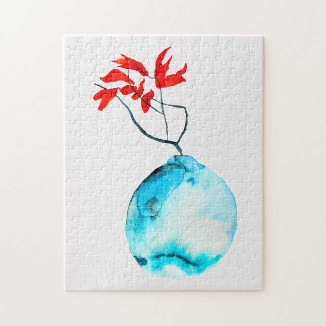 Blåfärgad vas pussel (Vertikal)