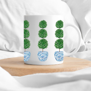 Blåfärgad vas-topp-klassisk mugg