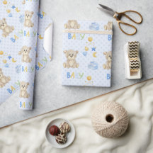 Blåfärgad vattenfärgad babyskiss för Nalle