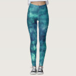 Blåfärgad vattenfärgsabstraktion leggings<br><div class="desc">Blåfärgad och vattenfärgad, grumlig, fläckfri abstrakt.</div>