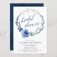 Blåfärgad vattenfärgsutandning möhippa för blommig