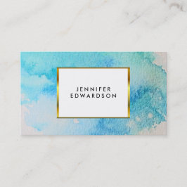 Blåfärgad vattentorkare stänk guld elegant visitkort