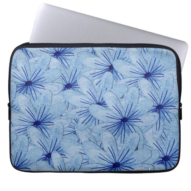 Blåfärgad Vild Blommor Bouquet Laptop Fodral (Framsidan)