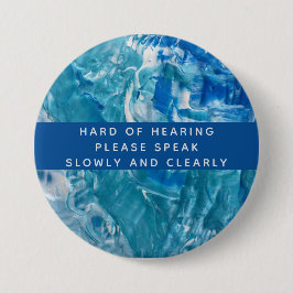 Blåfärgad vit Abstrakt Hård 3 tum Knapp