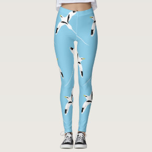 Blåfärgad, vit-tjärnig Tropicbird Blue Leggings