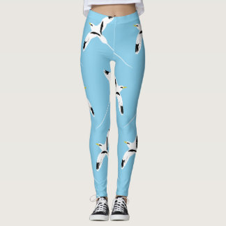 Blåfärgad, vit-tjärnig Tropicbird Blue Leggings