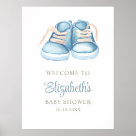Blåfärgade Baby-skor för babyskor Poster
