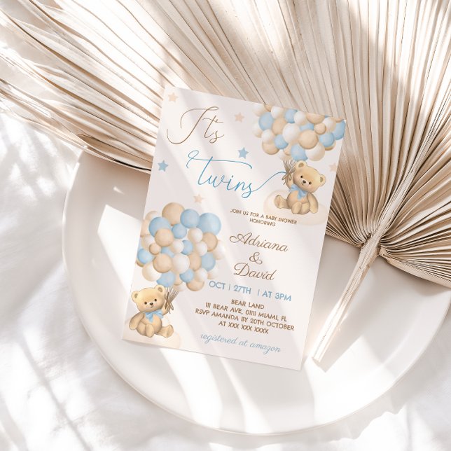 Blåfärgade ballonger med två incheckningsdiskar fö inbjudningar (Skapare uppladdad)