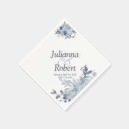 Blåfärgade blöjor av blommigt pappersservett