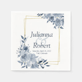 Blåfärgade blöjor av blommigt pappersservett