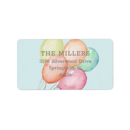 Blåfärgade bubblor adressetikett