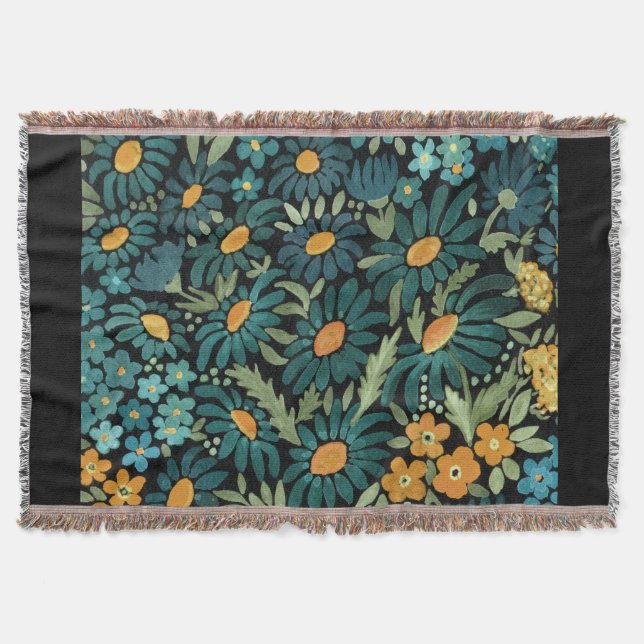 Blåfärgade daisy filt (Framsidan)