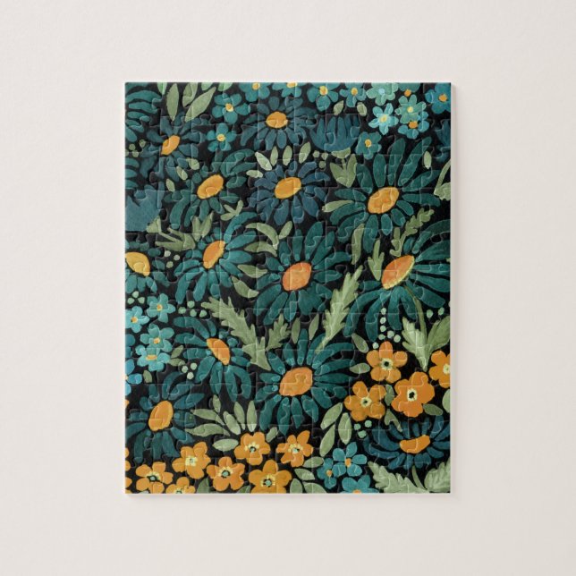 Blåfärgade daisy pussel (Vertikal)