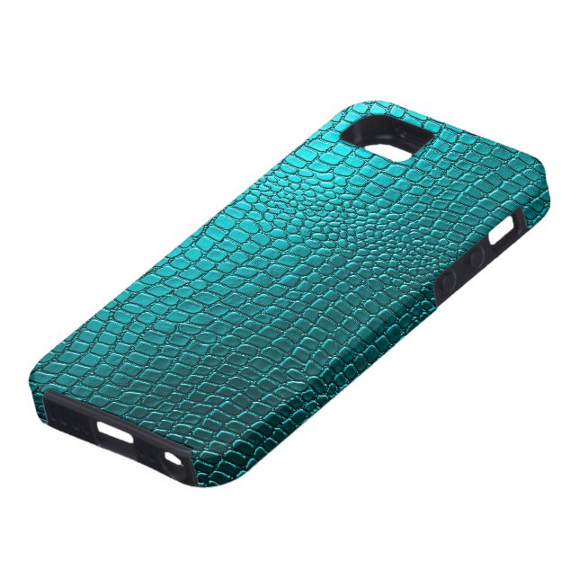 Blåfärgade Gröntar, utseende av Snakeskin Leather  Case-Mate iPhone Skal (Underdel)