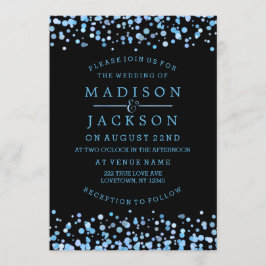 Blåfärgade konfetti-prickar Bröllbjudanden Inbjudningar