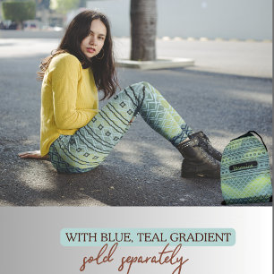 Blåfärgade Mönster--övertoningar av Grönt Leggings