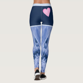 Blåfärgade nyanser med Rosa Heart Leggings