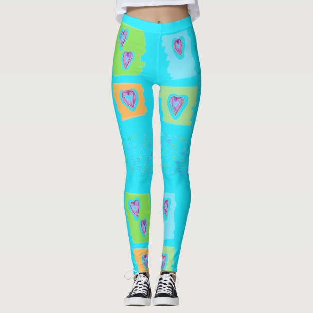 Blåfärgade skinn med öron leggings (Framsida)