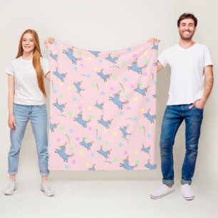 Blåfärgade, söta Unicorn-regnbågstjärnor mönster Fleecefilt