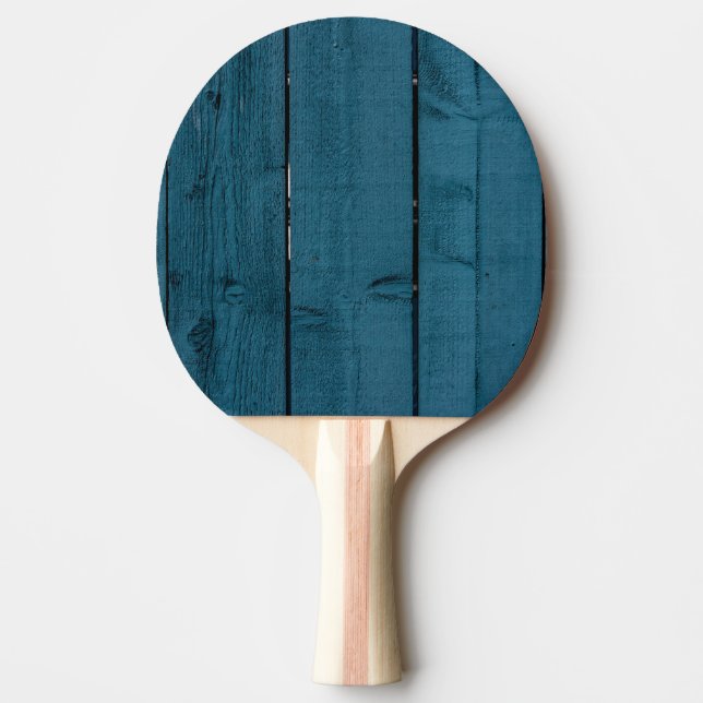 Blåfärgade träplåtar pingisracket (Framsidan)