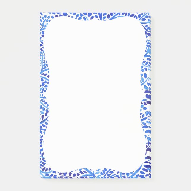 Blåfärgade vindruvor, klassiskt färgade löv post-it block (Framsida)